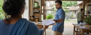 Man holding paperwork in a bright, open workspace, illustrating building a borderless organization and navigating
